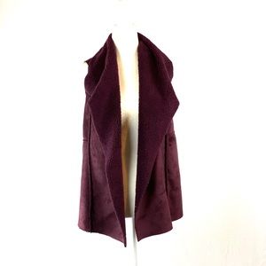 Susina Burgundy Faux Suede Vest XS